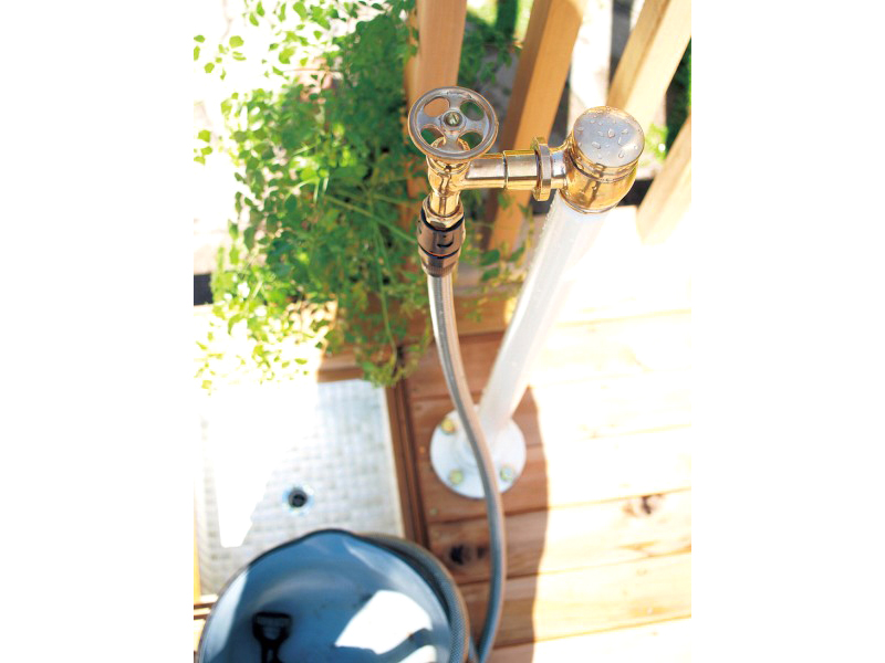 オンリーワンクラブ エッセンス ガーデン 立水栓 ブラス 水栓柱 双口 IB3-GF327021 チャコール